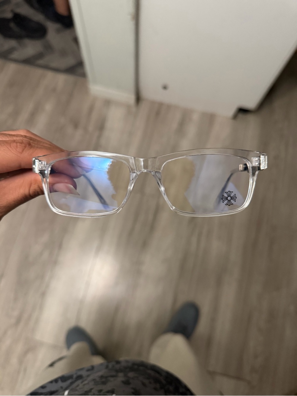 C.hrome H.eart Clear Frame Blue Light Blocking Glasses - Men